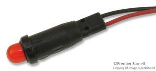 LEECRAFT L59D-R12-W PANEL MOUNT INDICATOR, LED, 6.35MM, RED, 12V