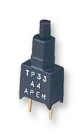 Switch Push Button ON Mom DPDT Short Round Plunger 20VAC 20VDC 0.4VA Momentary Contact Thru-Hole PC Pins