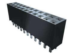 24-Contact Right-Angle Socket Strip, 2.54mm Pitch, Through Hole Mount