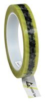 VERMASON         242275             Tape, Clear ESD YLW Stripe, 18 mm, 0.71 ", 658 mm, 25.91 ft