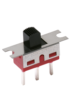 SPDT Slide Switch, ON-OFF-ON, 20VAC/20VDC, PC Pins, Thru-Hole