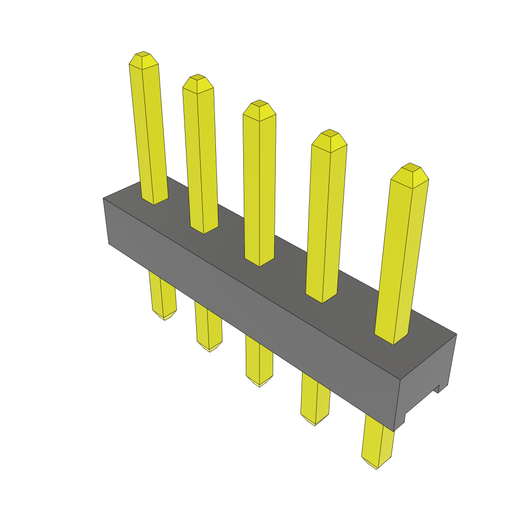 5-Contact Unshrouded Header, HDR, 2mm Pitch, Through Hole Mount