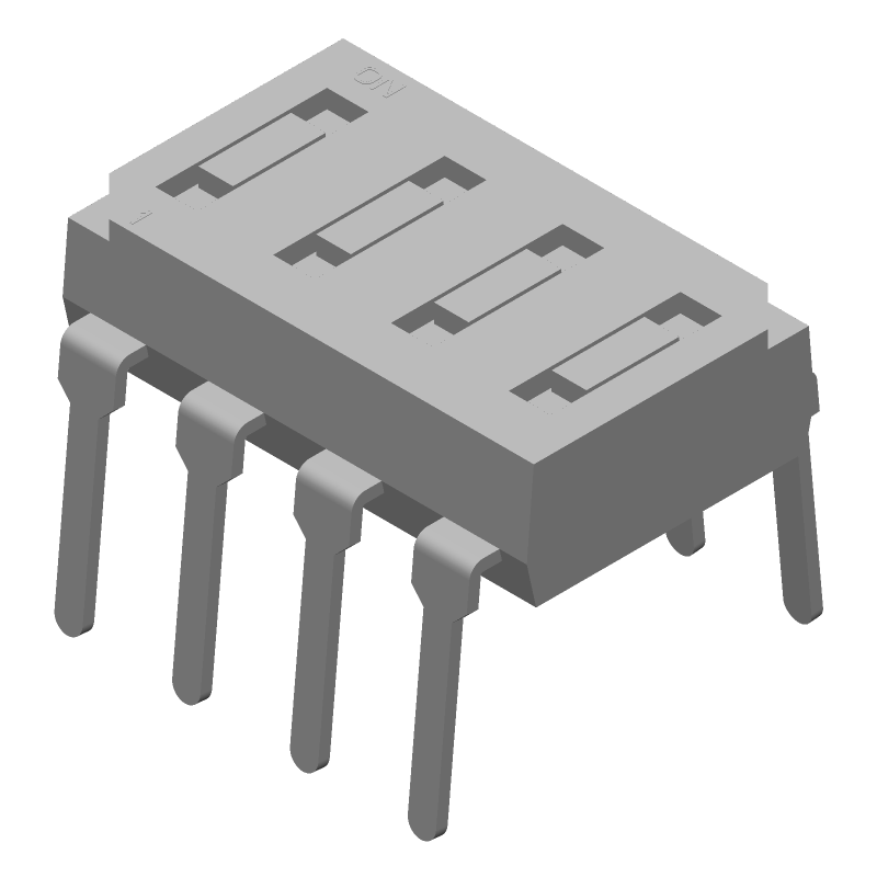 4-Pos SPST Slide DIP Switch, 24VDC, 25mA, Thru-Hole, PC Pins