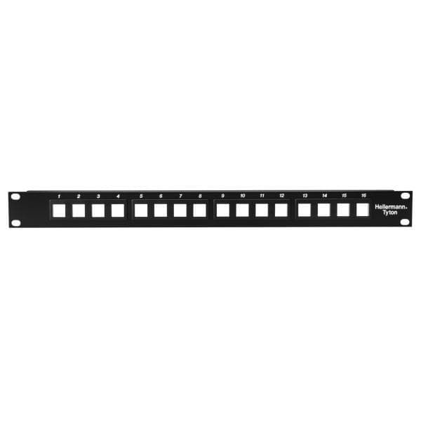 Modular Patch Panel 16 Port,  1U,  Steel, Black