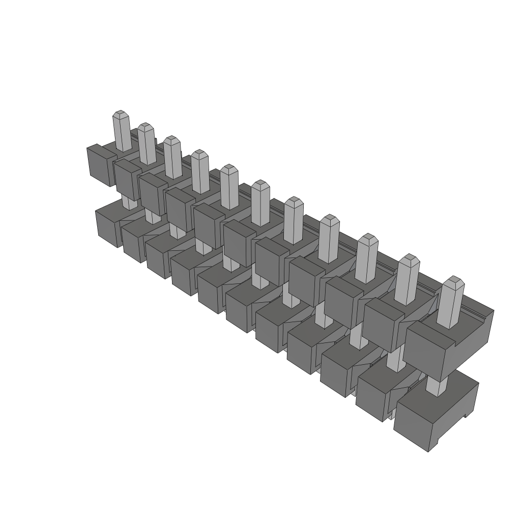 11-Contact HDR Board Stacker, 3.96mm Pitch, 845VDC, 13.1A