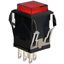 Illuminated SPDT Pushbutton Switch, Red LED, 3A 250VAC, Solder/Quick Connect