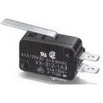 Miniature Basic Switch, SPDT, 100mA, 125VAC, Hinge Lever