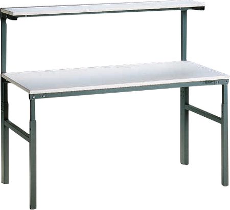 Workbench with shelf 1800 x 900 mm white, TPH 918 ESD, Treston