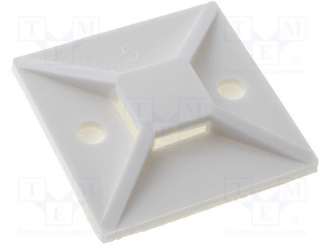HELLERMANN TYTON 151-28529 Cable Tie Mount, 4.7 mm, Adhesive, Nylon 6.6 (Polyamide 6.6), White