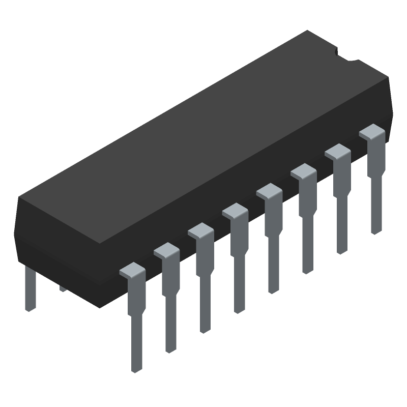 8-Bit 1-CH DAC, Parallel Interface, PDIP, Through Hole
