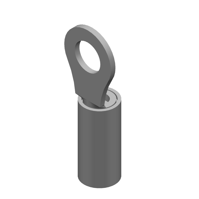 PIDG Ring Terminal, 16AWG, Copper, Tin, Blue, 300V