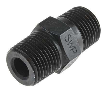 Hi-Force Straight Nipple Fitting HF17, Connector A NPT 3/8-18 Male, Connector B NPT 3/8-18 Male
