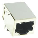 RJ11 Connector, 8 Pos, 2.54mm, Solder, Right Angle, Shielded