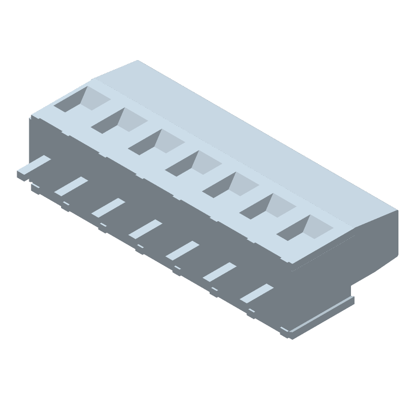 7 Pos Wire-to-Board Terminal Block, 300V, 17.5A, 5.08mm Pitch, Green