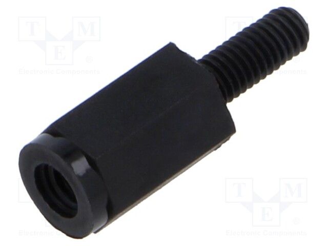 HTSN-M3-10-6-2 Nylon Bolt Mount, 10mm Height, Black, 500 Piece