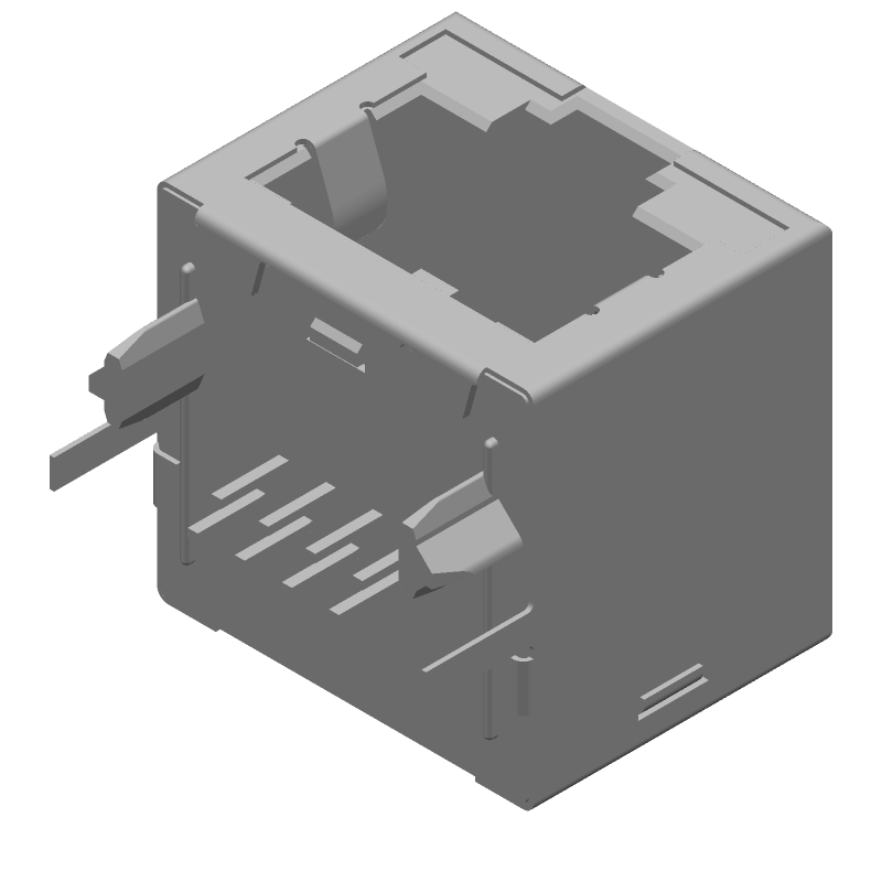 RJ11 Connector, Female, 8 Pos, Shielded, Solder, RA, 1.5A, 150V