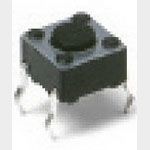 Switch Tactile N.O. SPST Round Button PC Pins 0.05A 12VDC 100000Cycle 1.57N Thru-Hole Bulk