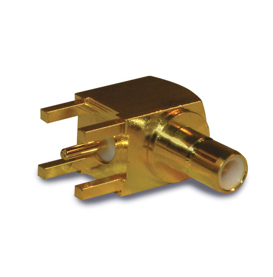 RF SMB Connector, Female, Right Angle, Solder, 4GHz, 50R
