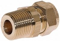 Wade 1/4in x 1/2 in BSPT Male Straight Coupler Brass Compression Fitting