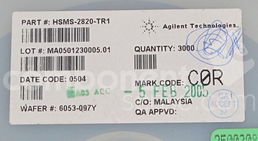 Mixer Diode, C Band, Silicon, SOT-23, 3 PIN