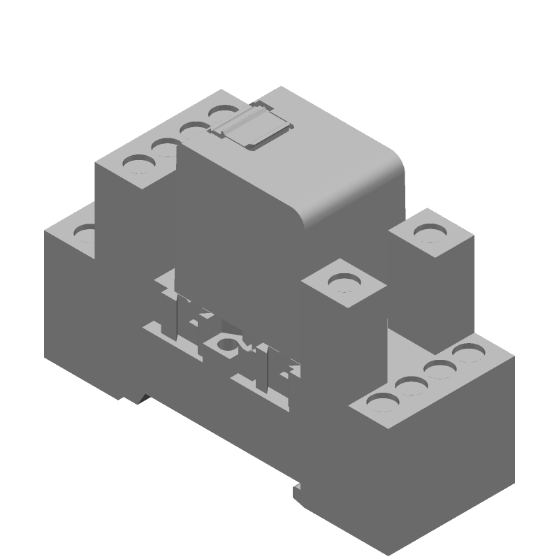 14-Pos DIN Rail Relay Socket, 12A, 240V, Screw Term