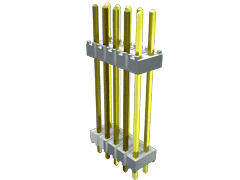 6-Contact Male Through-Hole Connector, 2.54mm Pitch, Gold Plating