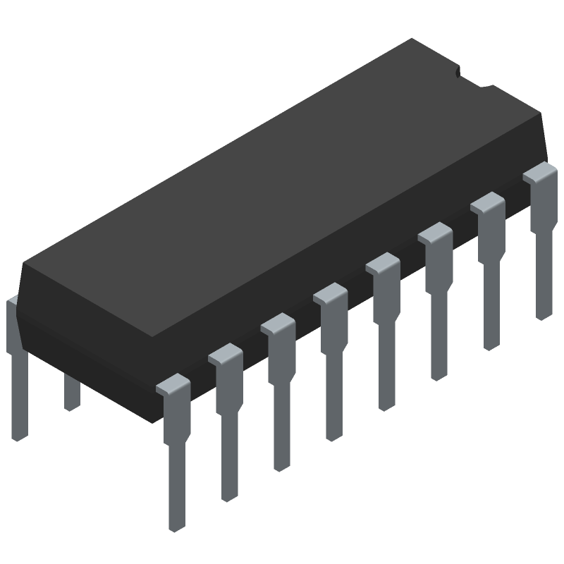 4-Bit Bidirectional Binary Counter IC, CMOS, PDIP, Pos Edge Triggered