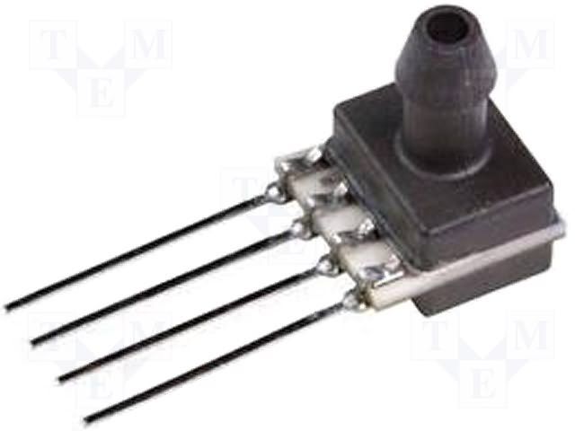 Peizoresistive Sensor, Gage, 0Psi Min, 1Psi Max, 0.25%, Rectangular, Through Hole Mount, ROHS COMPLIANT, CERAMIC, SIP-4