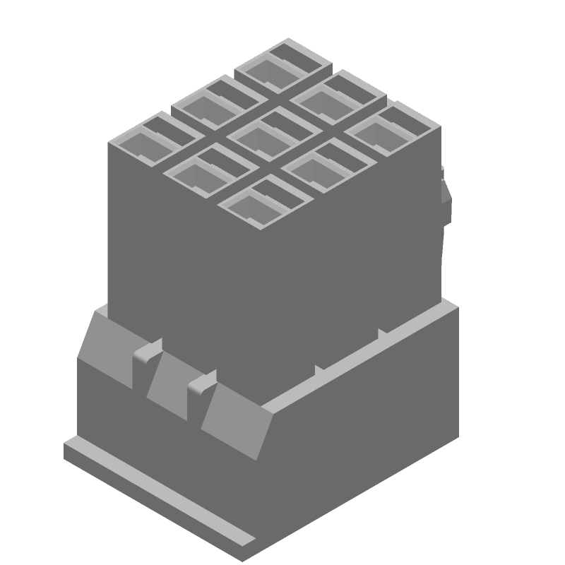 9 Pos 3.96mm Crimp Wire Housing, 12A, 600V, Female Socket