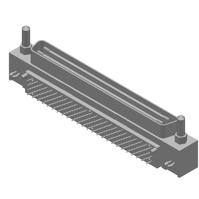 200 Pos SCSI Connector, 2.54mm Pitch, RA Solder, Thru-Hole, Male