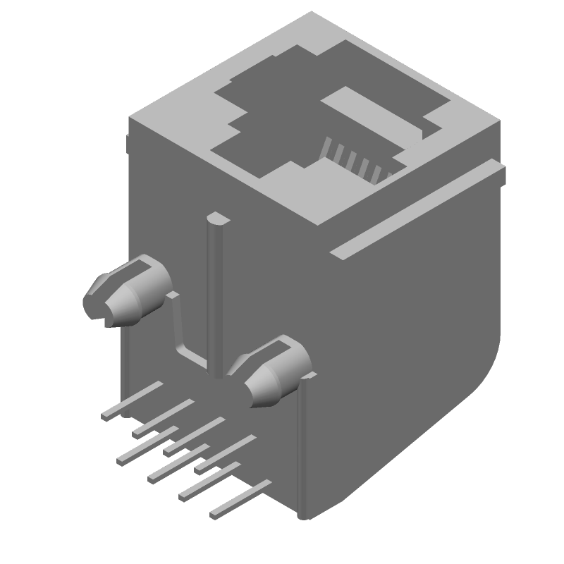 8P/8C RJ45 Connector, Female, Right Angle, Solder, 1.5A, 150V