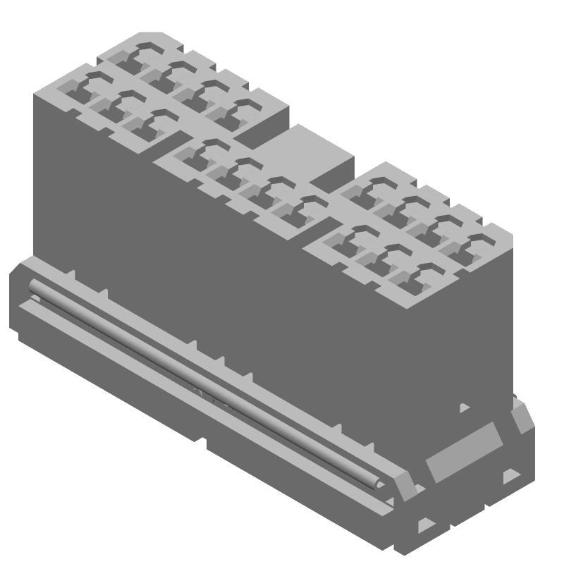 18 Pos Rectangular Connector, Wire-to-Wire, Crimp, PBT, White