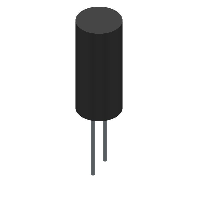 22uF 6.3V Al Electrolytic Cap, Radial, 180mA, 105C
