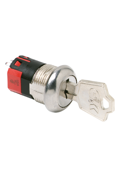 Switch Key Lock SPDT 45° Flat Key 4A 250VAC 28VDC 0.4VA Wire Lead Panel Mount