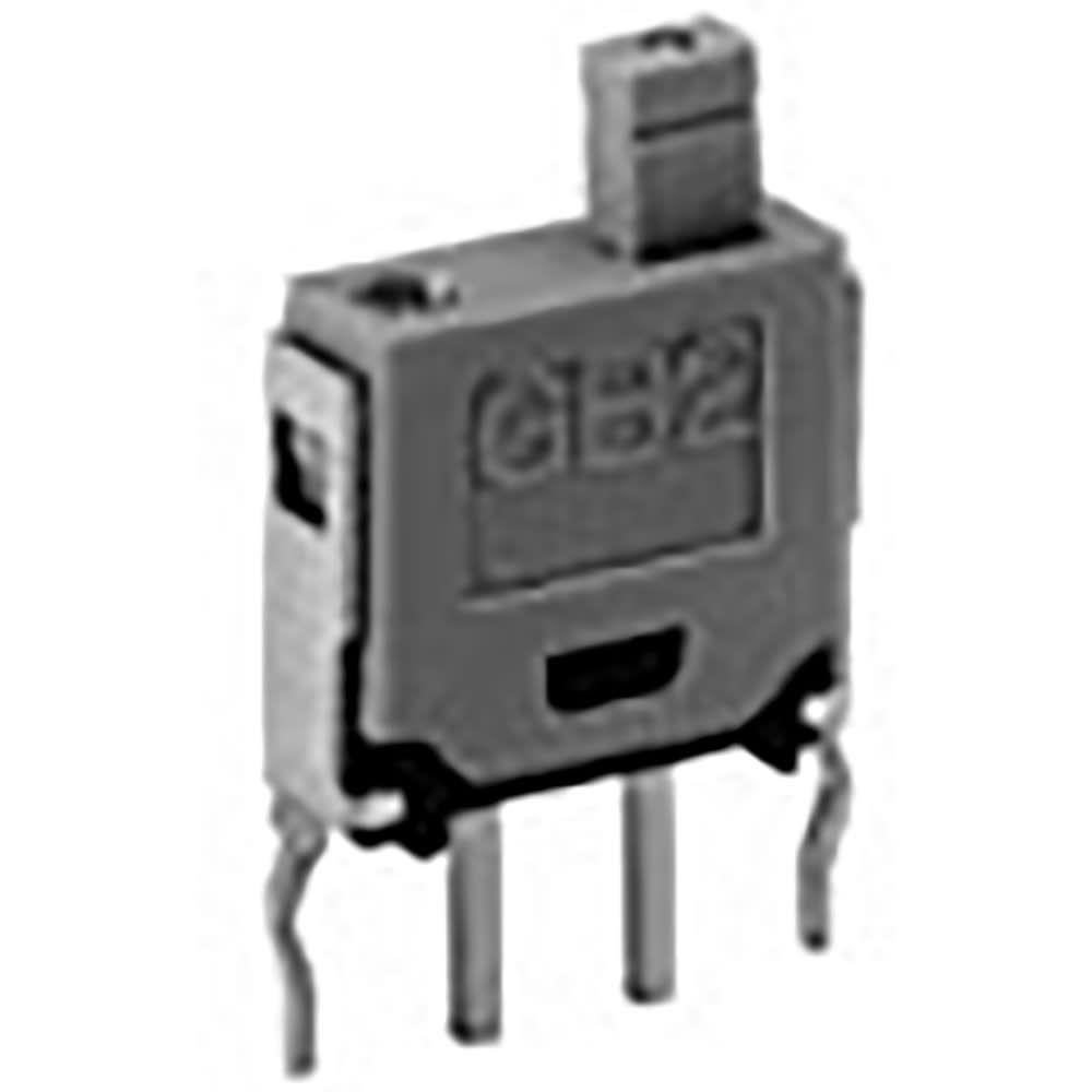 Switch Push Button OFF (ON) SPST Plunger 0.1A 28VAC 28VDC 0.4VA Momentary Contact PC Pins Thru-Hole