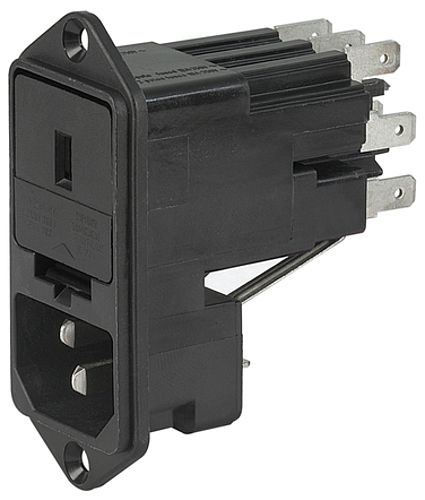 10A 250VAC Filtered Power Entry Module, 3 Pos, Switch/Fuse