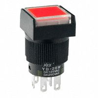 DPDT Pushbutton Switch, 3A 250VAC, Red LED, Solder/Quick Connect, Panel Mount