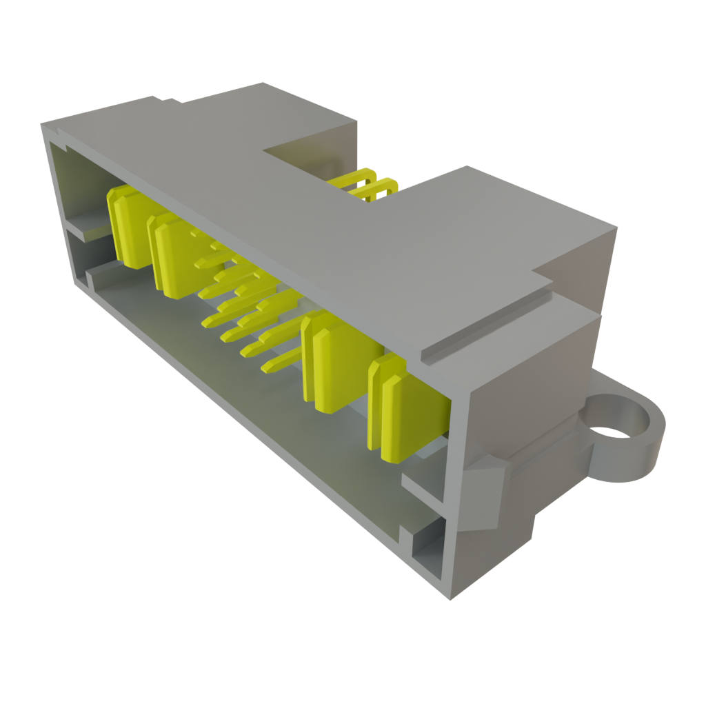 20-Contact Right-Angle Power Connector with Liquid Crystal Polymer Insulator