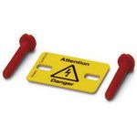 Connector Accessories Warning Plate Straight Polyvinyl Chloride Yellow