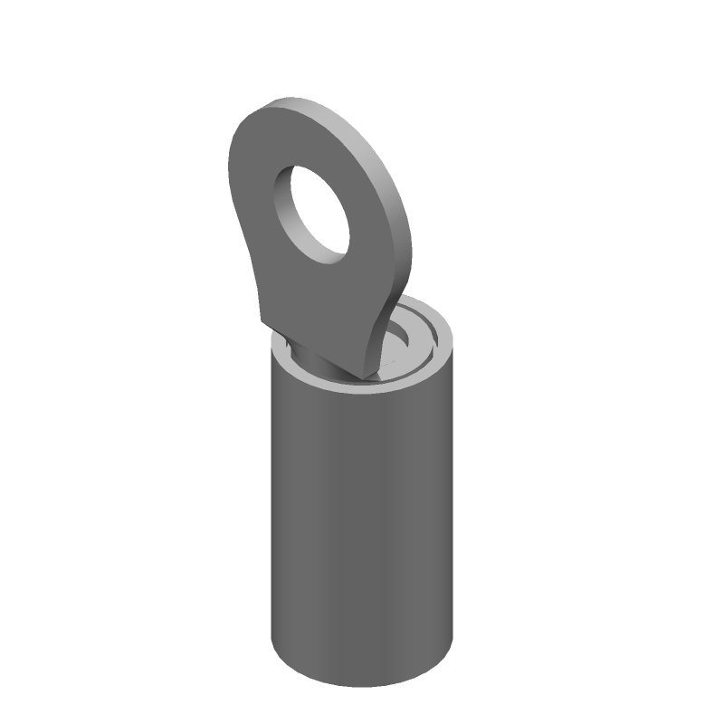 PIDG PTFE Terminal, 12-10 AWG, Nickel Plated Copper