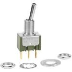 SPDT On-On Toggle Switch, 28V, 0.4VA, PC Pin, Panel Mount