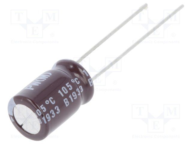 330uF 16V Aluminum Electrolytic Capacitor, Radial, 105°C, 555mA