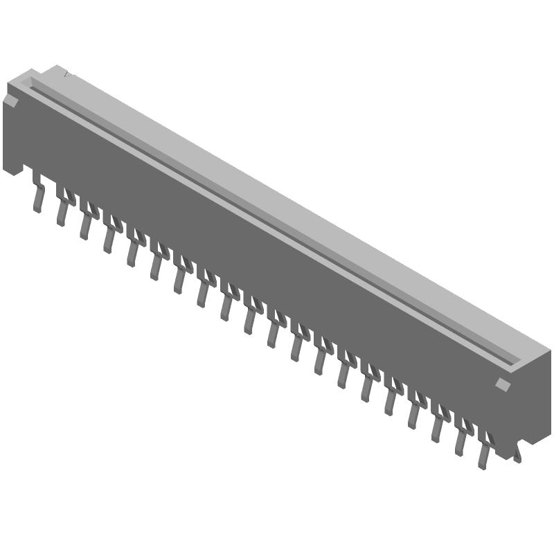 40 Pos FFC/FPC ZIF Conn, 1.25mm Pitch, Thru-Hole, 1A, 50V