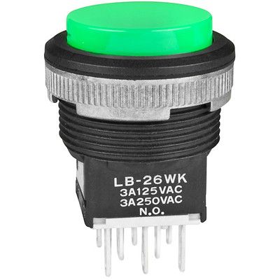 Switch Push Button ON ON DPDT Round Button 3A 250VAC 30VDC Alternate Contact Panel Mount Quick Connect/Solder Lug