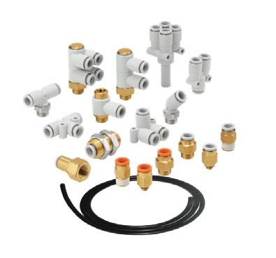 Straight plug-in connector -100 kPa. . .1 MPa, KQ2H04-M5A, SMC