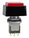 Pushbutton Switches ON(ON) RED RECT SHRD BLK CAP SLDER LUG 6A