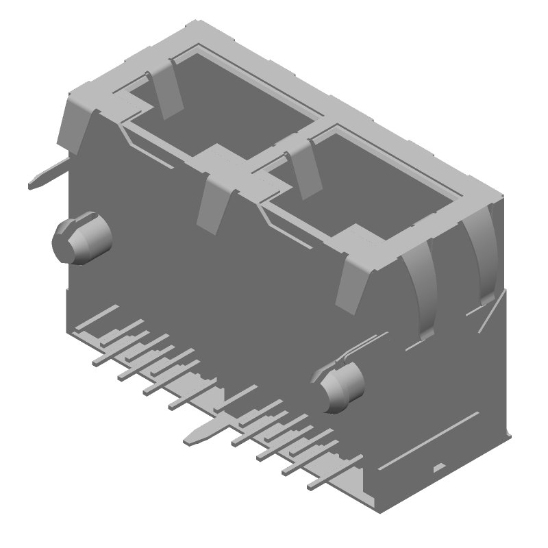 16 Pos Female RJ45 Connector, Right Angle, Shielded, 1.5A, 150V
