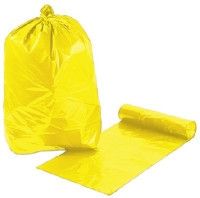 50 x Yellow Polythene Bin Bag, 200 Gauge