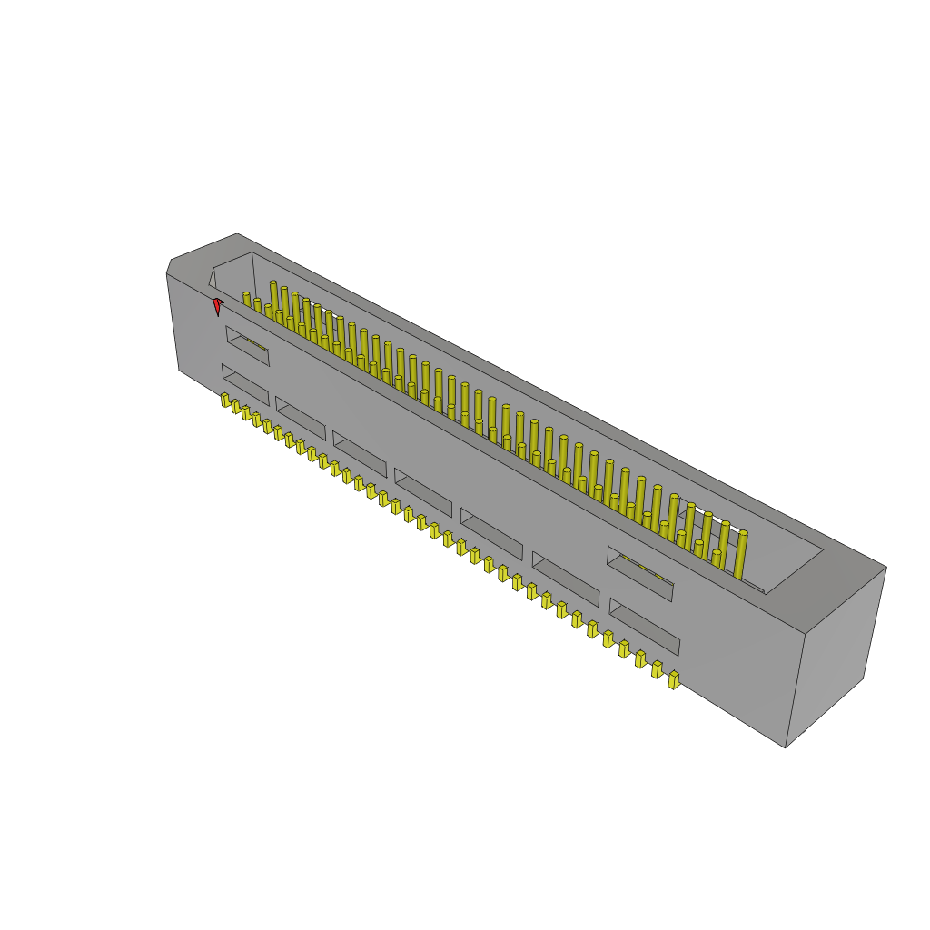 70-Contact Shrouded Surface Mount Header, 0.8mm Pitch, -55 to 125°C
