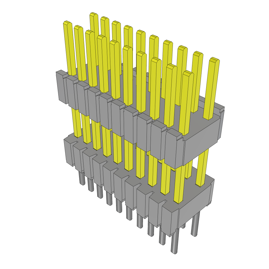 Conn Board Stacker HDR 20 POS 1.27mm Solder ST Thru-Hole Tube